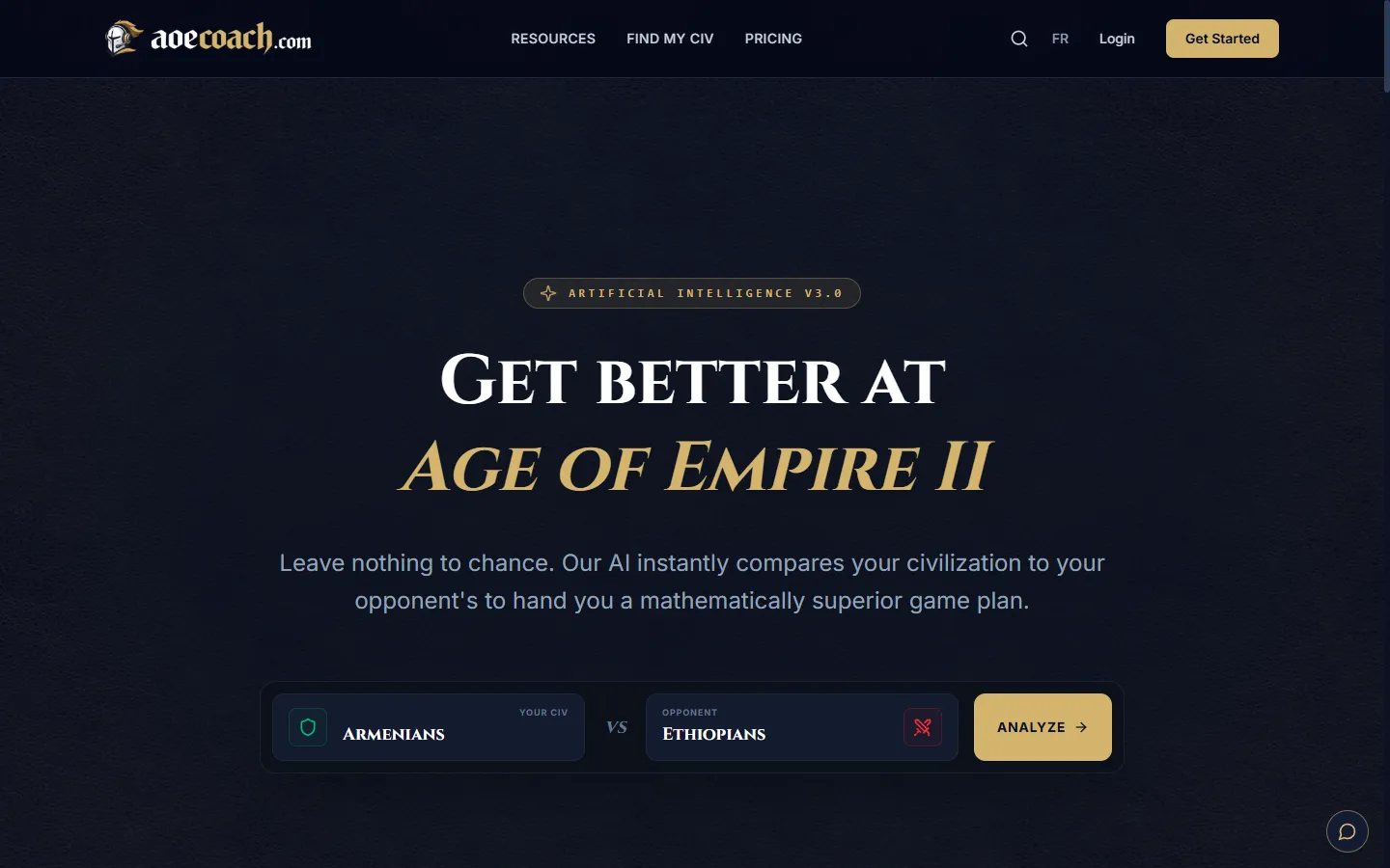 Interface de AoE Coach