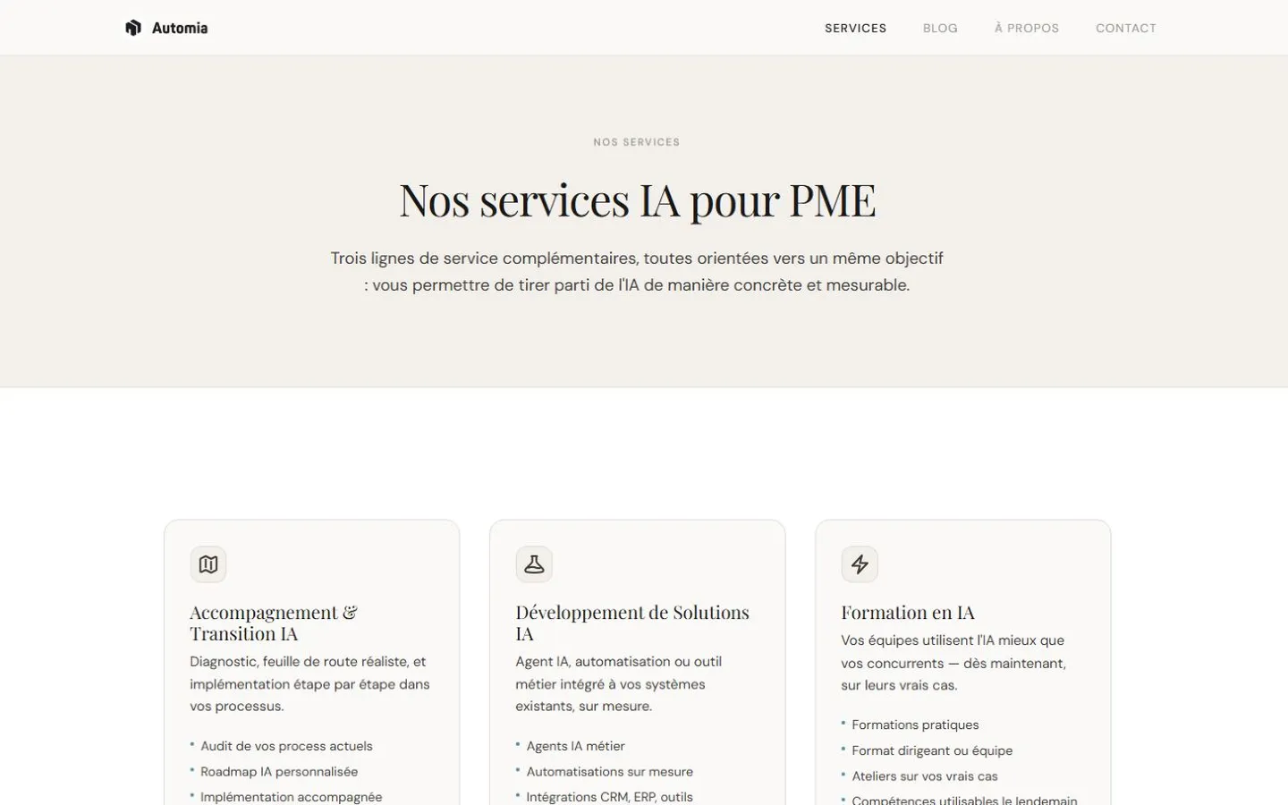 Interface de Automia