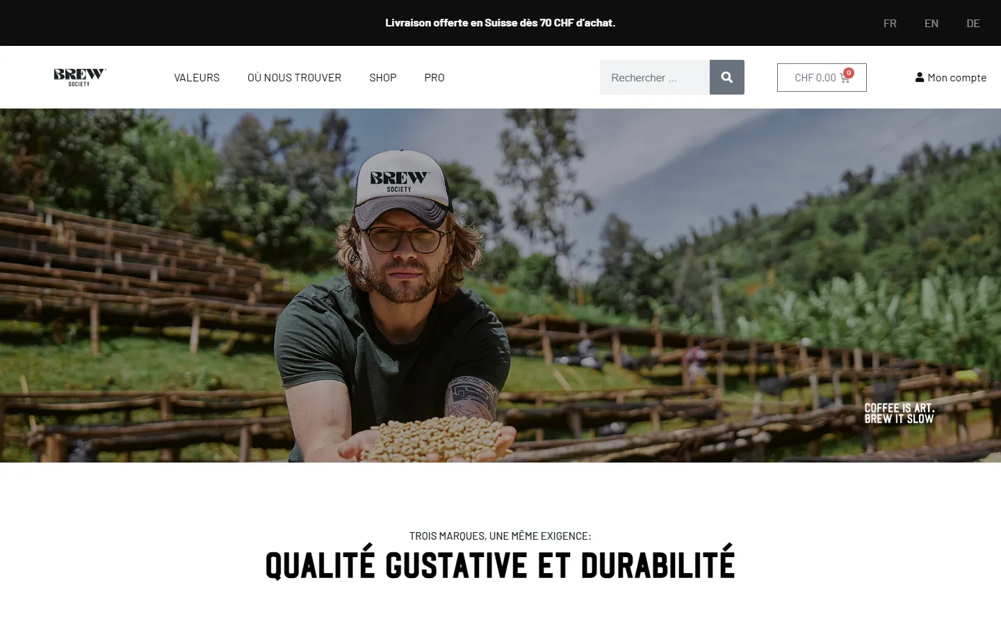 Interface de Brew Society